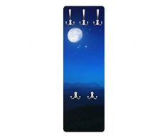 Apalis 78819 Wandgarderobe Ein Wunsch bei Vollmond | Design Garderobe Garderobenpaneel Kleiderhaken Flurgarderobe Hakenleiste Holz Standgarderobe Hängegarderobe | 139x46cm