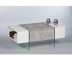 Couchtisch Ferrara 16719 Wohnzimmertisch Tisch Beton / WeiÃ Hochglanz
