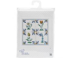 Thea Gouverneur Antik Fliesen, Blumen auf Aida Kreuzstich-Set, 18-fÃ¤dig