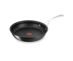 Tefal e7540642 Mehrzweck rund – Pfannen Bratpfanne rund, Pfanne, schwarz, Aluminium, Thermo-Spot, Keramik, Gas, Halogen, Induktion, versiegelte Platte