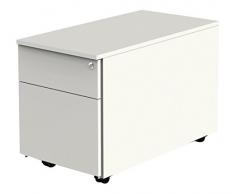 Crelobo ATOS-RC6-4559 Rollcontainer mit HÃ¤ngeregistratur, Holz, weiÃ, 80 x 45 x 55 cm