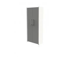 Crelobo ATOS-FL5-4455-4435 Aktenschrank, Holz, weià / grafit, 80 x 38 x 183 cm