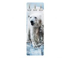 Apalis 79091 Wandgarderobe King Of The North | Design Garderobe Garderobenpaneel Kleiderhaken Flurgarderobe Hakenleiste Holz Standgarderobe Hängegarderobe | 139x46cm