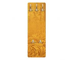 Apalis 78970 Wandgarderobe Goldene Flora | Design Garderobe Garderobenpaneel Kleiderhaken Flurgarderobe Hakenleiste Holz Standgarderobe Hängegarderobe | 139x46cm