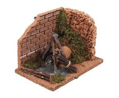 Bertoni Miniatur Eck Kamin mit Rock Wand, Holz, mehrfarbig, 15Â x 10Â x 10Â cm