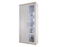 Stella Trading 46-015-D4 Vitrine, Holz, weià / braun, 46 x 93 x 202 cm