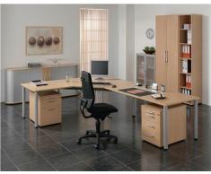 Gera MÃ¶bel 4 FuÃ Flex Schreibtisch, Holzdekor, weiÃ/silber, 120 x 80 x 72 cm