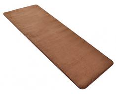 Hanse Home 101154 unifarben Teppich Läufer Brücke Bettumrandung Stufenmatten Treppenschoner, braun, 80 x 300 cm