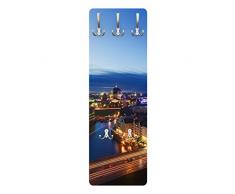 Apalis 78856 Wandgarderobe Fernsehturm bei Nacht | Design Garderobe Garderobenpaneel Kleiderhaken Flurgarderobe Hakenleiste Holz Standgarderobe Hängegarderobe | 139x46cm