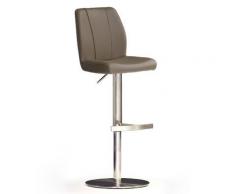 Robas Lund Stuhl, Barstuhl, Barhocker, Na.omi, Leder/Edelstahl/cappuccino, 51 x 42 x 112 cm, NARE20CX
