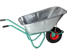 Schwarz Transportgeräte Handtransportgeräte, Schubkarre EV 215, verzinkt Wanne Einradkarre, Luftgummi 400 x 100 mm, ral 6000 patinagrün, 152 x 85 x 82.5 cm, 1022115