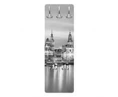 Apalis 78630 Wandgarderobe Canaletto-Blick bei Nacht II | Design Garderobe Garderobenpaneel Kleiderhaken Flurgarderobe Hakenleiste Holz Standgarderobe Hängegarderobe | 139x46cm