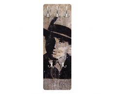 Apalis 78464 Wandgarderobe Al Capone | Design Garderobe Garderobenpaneel Kleiderhaken Flurgarderobe Hakenleiste Holz Standgarderobe Hängegarderobe | 139x46cm
