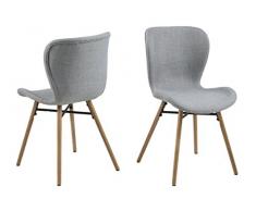 AC Design Furniture H000016440 Esszimmerstuhl, Stoff, hellgrau, 56 x 47 x 82.5 cm
