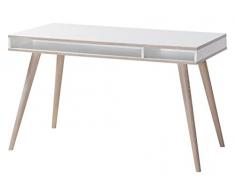 Wimex B01309 Schreibtisch, Holz, alpinweià / absätze eiche sägerau nachbildung, 60 x 120 x 75 cm