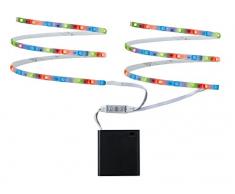 Paulmann 707.00 Function Mobil Strip 2x80cm RGB 1,2W 9V 6LR61 Weiß Metall/Kunststoff LED Lichtband Lichtstreifen Lichtschlauch
