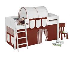 Lilokids IDA4106KW-BRAUN-BEIGE-S Kinderbett, Holz, braun / beige, 208 x 98 x 113 cm