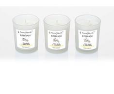 Ritzenhoff Aroma Naturals Nature Duftkerze 3er Set, Glas, Gelb, Milchig, 5 x 5 x 6 cm, 3-Einheiten