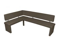 Cavadore Eckbank rechts Charisse India Braun / Gepolsterte Kunstleder-Eckbank mit Rückenlehne in Dunkelbraun / InnenmaÃ: 160 x 92 cm / 149 x 214 x 54 x 83 cm (B x B x T x H)
