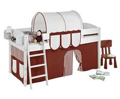 Lilokids IDA4105KW-BRAUN-BEIGE-S Kinderbett, Holz, braun / beige, 208 x 98 x 113 cm