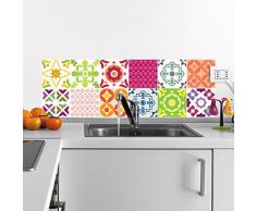 Ambiance-Live 12Â Aufkleber Fliesen | Sticker Selbstklebend FliesenÂ âÂ Mosaik Fliesen Wandtattoo Badezimmer und KÃ¼che | Fliesen KleberÂ âÂ MehrfarbigÂ âÂ 10Â x 10Â cmÂ âÂ 12-teilig