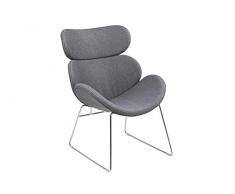 AC Design Furniture Lena Lehnstuhl, Stoff, Hellgrau/Chrom, 80 x 69 x 90,5 cm