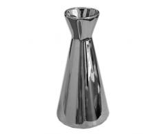 Holst Porzellan VX 2222 Blumenvase 14 cm X-Form silber, silber, 7 x 7 x 14 cm, 2 Einheiten