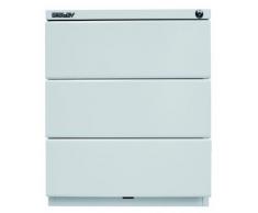Bisley Rollcontainer Oba, mit 25 mm Top, 3 Universalschubladen, Metall, 645 Lichtgrau, 56.5 x 42 x 51.9 cm