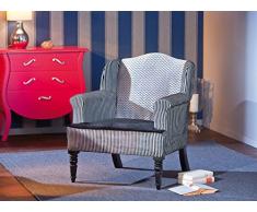 Inter Link 99805092 Sessel, Massivholz, Polyester, schwarz / silber, 80 x 65 x 90 cm