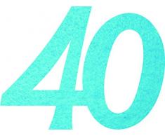 Petras Bastel News Streudeko, Fliz, türkis, 18 x 12 x 3 cm