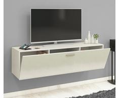 VCM TV Wand Board Schrank Tisch Fernsehtisch Lowboard Wohnwand Regal Wandschrank Hängend Weiß 40 x 140 x 36 cm Fernso