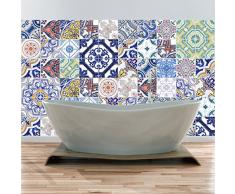 60Â Aufkleber Fliesen | Sticker Selbstklebend FliesenÂ âÂ Mosaik Fliesen Wandtattoo Badezimmer und KÃ¼che | Fliesen KleberÂ âÂ Mehrfarbig ElegantesÂ âÂ 10Â x 10Â cmÂ âÂ 60-teilig