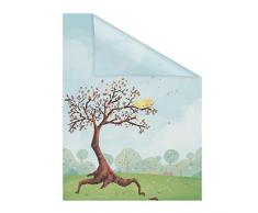 Lichtblick Fensterfolie 100 x 100 cm mit Motiv Märchenbaum - Bunt, Selbstklebender Sichtschutz ohne Bohren, blickdichtes Fensterdekor, für alle Glasflächen