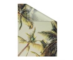 Lichtblick Fensterfolie 50 x 50 cm mit Motiv Palmen und Sonne - Grün, Selbstklebender Sichtschutz ohne Bohren, blickdichtes Fensterdekor, für alle Glasflächen