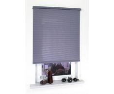 LiedecoÂ® Rollo, Fenster Rollo, Kettenzug-Rollo / 62 x 180 cm (Breite x HÃ¶he), Streifen dunkelgrau / Stoff mit Dekor, LichtdurchlÃ¤ssig, Blickdicht / viele Farben, GrÃ¶Ãen und Typen / Breiten 60-200 cm / variable Montage