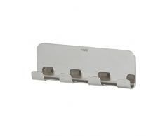 Tiger Colar Hakenleiste zum Kleben, mit 4 integrierten Haken, Edelstahl poliert, mit integrierter Klebefolie zur Montage ohne bohren