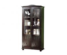 LifeStyleDesign 2656625 Vitrine Freja mit 2 Türen, 180 x 35 x 90 cm, kiefer havana