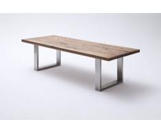 Robas Lund Tisch, Castello Eichenholz Bassabno Edelstahl gebürstet, 220 x 100 x 76 cm