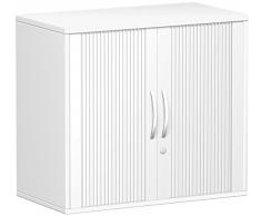 Gera MÃ¶bel Schranksystem Flex Anstell-Querrollladenschrank, Holzdekor, Silber/WeiÃ, 80 x 42.5 x 72 cm