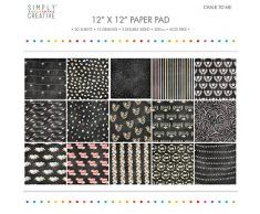 Simply Creative Kreide to me FSC Papier Pad, Papier, Mehrfarbig, Chalk To Me Paper Pad 12x12