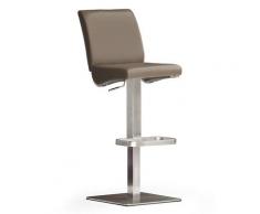 Robas Lund Stuhl, Barstuhl, Barhocker, Di.az, 180 Grad drehbar, Edelstahl/cappuccino, 50 x 42 x 112 cm, DIEE10CX