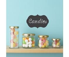 Walplus 30Â x 60Â cm Wandsticker Kreidetafel Etiketten abnehmbarer selbstklebend Wandbild Kunst Abziehbilder Vinyl Home Dekoration DIY Living Schlafzimmer DÃ©cor Tapete Kinder Zimmer Geschenk Schwarz