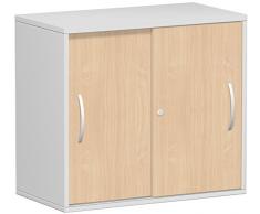 Gera MÃ¶bel Schranksystem Flex Anstell-SchiebetÃ¼renschrank, Holzdekor, Buche/Lichtgrau, 80 x 42.5 x 72 cm