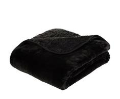 Gözze Premium Cashmere-Feeling Wohn- und Kuscheldecke, 130 x 170 cm, Schwarz, 40128-94-130170