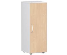 Gera MÃ¶bel Schranksystem Flex FlÃ¼geltÃ¼renschrank, DrehtÃ¼renschrank, Holzdekor, Buche/WeiÃ, 40 x 42 x 110.4 cm