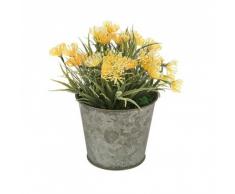 Versa 21180009 Blumentopf mit Kunstpflanze, Metall, Grün, 6 x 6 x 14 cm