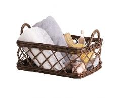 Weidentablett, Tablett aus Weide, wengegraues Tablett, Weidenkörbchen in Dunkelbraun, Serviertablett