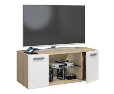 VCM TV Schrank Lowboard Tisch Board Fernseh Sideboard Wandschrank Wohnwand Holz Sonoma-eiche/Weià 40 x 95 x 36 cm Jusa