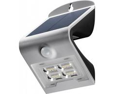 Goobay LED Solar-Wandleuchte mit Bewegungsmelder 2W, Glas, Silber, 2 Watt