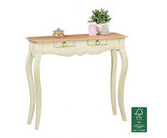 Wohnling Konsolentisch Massivholz Mango/Akazie Sekretär, 90 cm